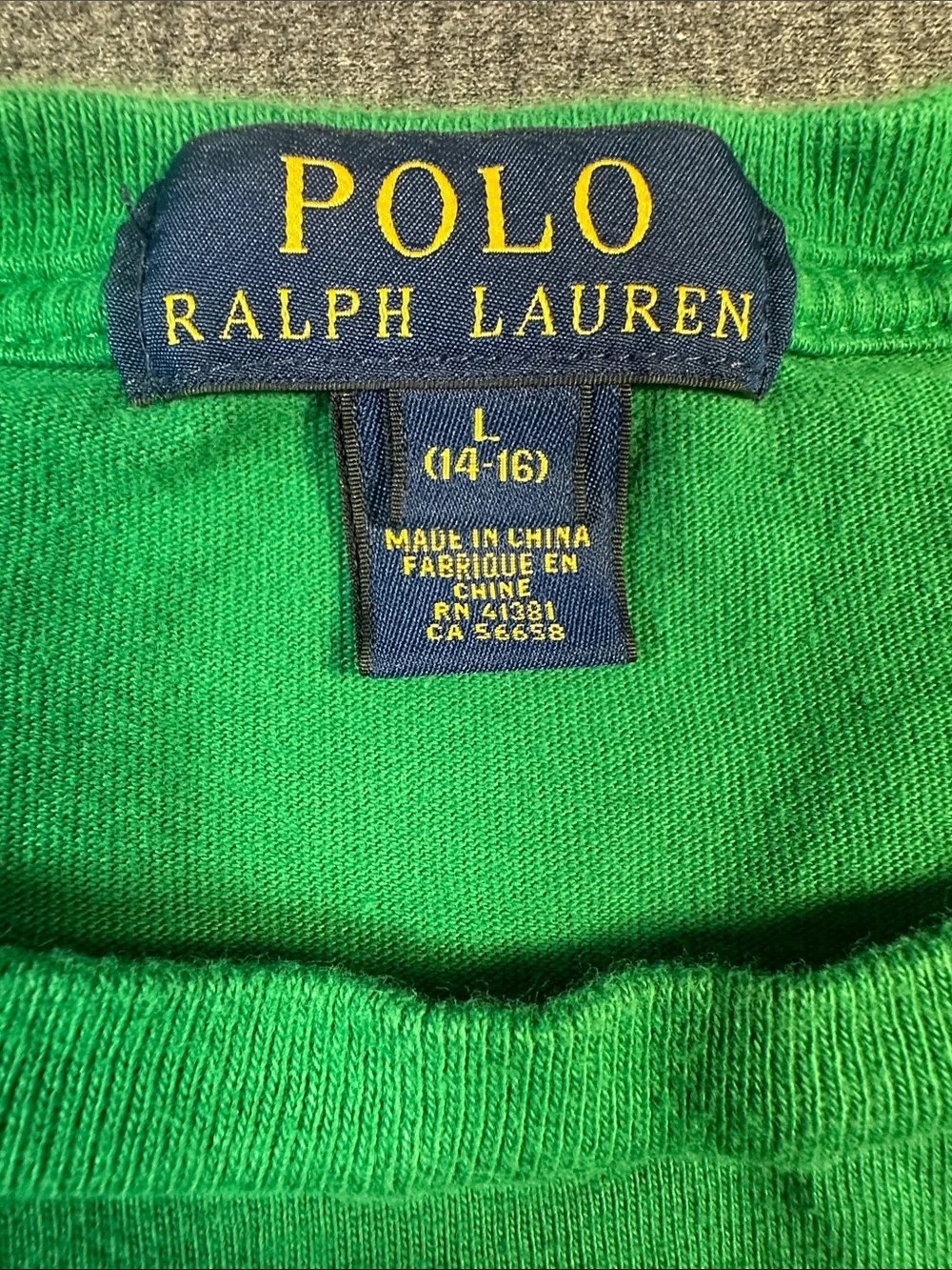 Polo Ralph Lauren Boys Size L  Green Long Sleeve Crew Neck Pony Logo T-Shirt Top